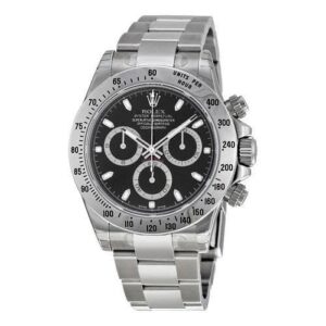 Cosmograph Daytona Silver Black Dial Oyster-Watches-Time Of Replica