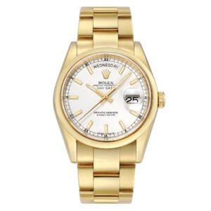 Day-Date 40 White Dial 18K Yellow Gold-Time Of Replica