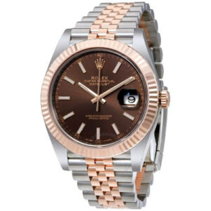 Datejust 41 Chocolate Dial Steel and 18K Everose Gold Jubilee-Watches-Time Of Replica