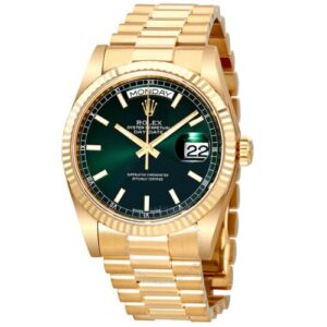 Day-Date Yellow Gold Green Dial-Time Of Replica