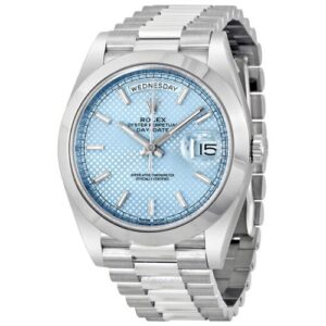 Day-Date Ice Blue Diagonal Motif Dial-Time Of Replica