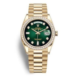 Day-Date 36 Green Dial 18kt Yellow Gold-Time Of Replica