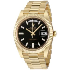 Day-Date Yellow Gold Black Dial-Time Of Replica