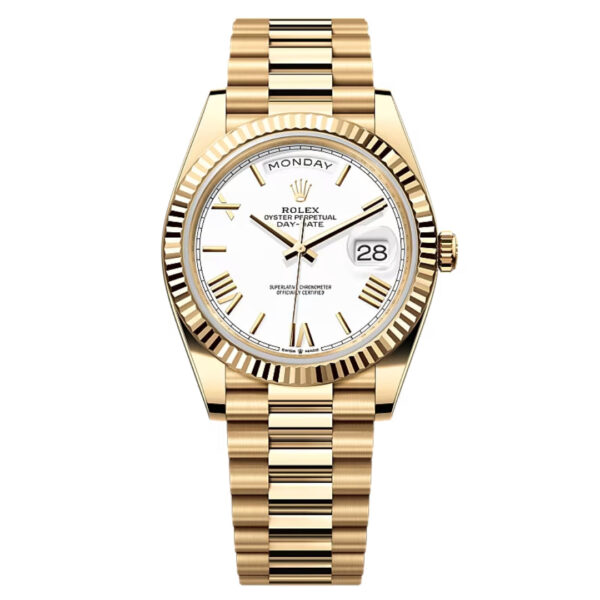 Rolex Day-Date 40 | REF. 228238 | White Roman numerals Dial | Box & Papers | 18k Yellow Gold