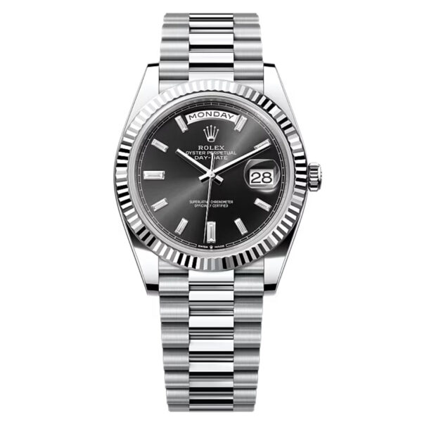 Rolex Day-Date 40 | REF. 228236 | Black Baguette Diamond | Box & Papers