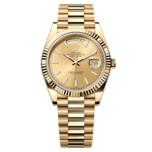 Rolex Day-Date 40 Champagne Baton Dial 18K Yellow Gold REF: 228238