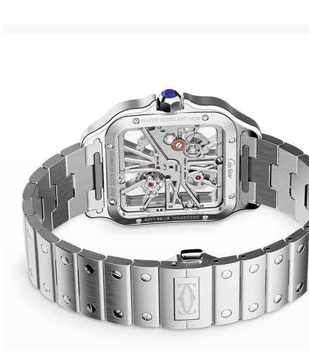 CARTIER Santos Skeleton 39mm Silvered Swiss Made 6A Code SWK122