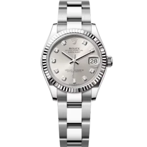 Rolex Datejust 31 Oyster Perpetual Oystersteel and white gold silver, diamond-set dial Oyster band Reference 278274