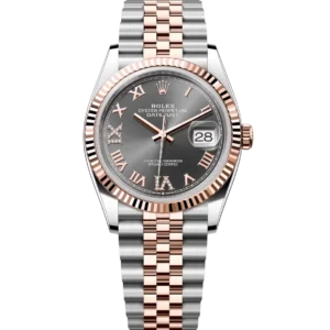 Rolex Datejust 36 Oyster Perpetual Oystersteel and Everose gold slate, diamond-set dial Jubilee band Reference 126231