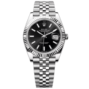 Rolex Datejust 36 Oyster Perpetual Oystersteel and white gold bright black dial Jubilee band Reference 126234