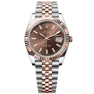 Rolex Datejust 41 Oyster Perpetual Oystersteel and Everose gold chocolate dial Jubilee band Reference 126331