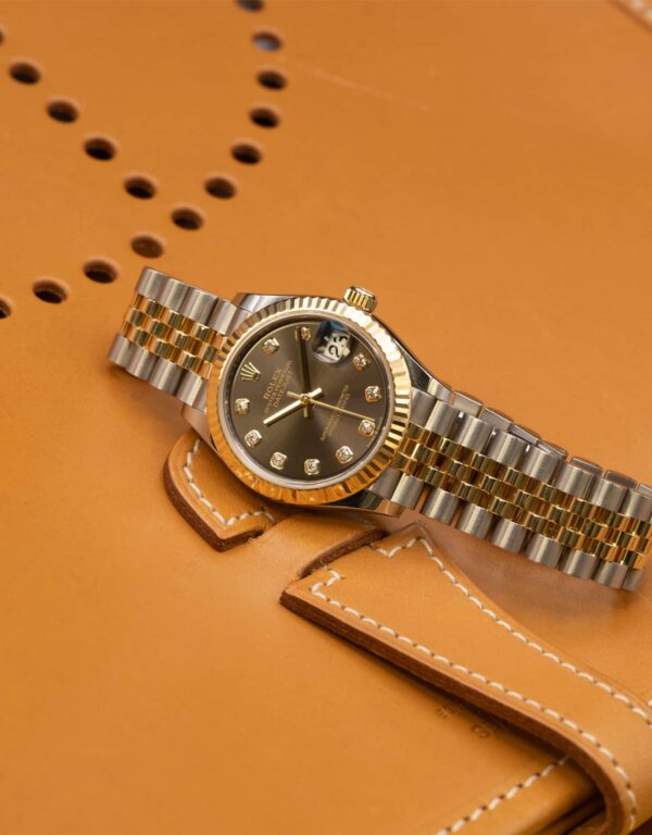 Rolex Datejust 31mm Yellow Gold Steel Grey Diamond Dial Ladies Watch 278271 - Image 4