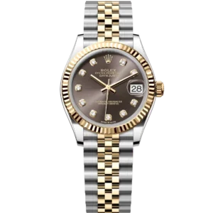 Rolex Datejust 31 Oyster Perpetual Oystersteel and yellow gold dark grey, diamond-set dial Jubilee band Reference 278273