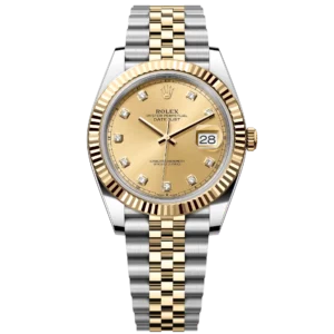 Rolex Datejust 41 Oyster Perpetual Oystersteel and yellow gold champagne colour diamond-set dial Jubilee band Reference 126333