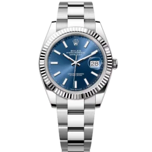 Rolex Datejust 41 Oyster Perpetual Oystersteel and white gold bright blue dial Oyster band Reference 126334