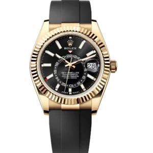 Rolex Sky-Dweller 42 Oyster Perpetual 18 ct yellow gold bright black dial Oysterflex band Reference 336238