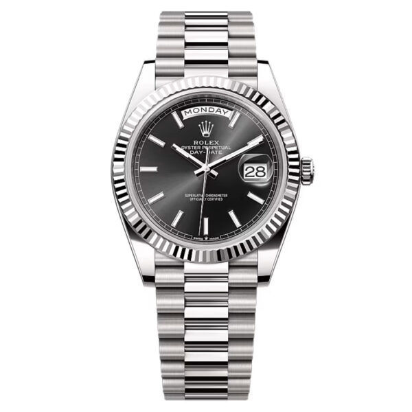 Rolex Day-Date 40 Black Baton Dial REF: 228239