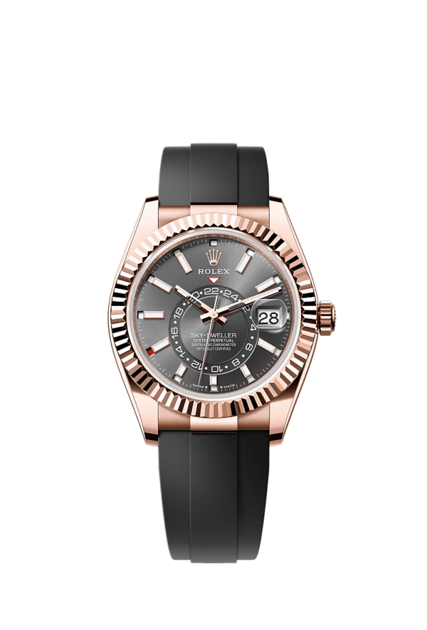 Rolex Sky-Dweller Oyster, 42 mm, Black Dial Everose gold Oysterflex bracelet Ref: 336235