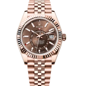Rolex Sky-Dweller 42 Oyster Perpetual 18 ct Everose gold chocolate dial Jubilee band Reference 336935