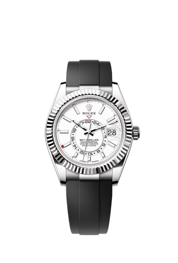 ROLEX Sky-Dweller Oysterflex, 42 mm, white gold  Reference 336239