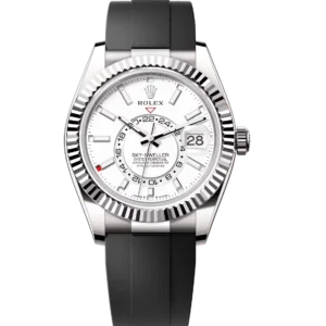 Rolex Sky-Dweller 42 Oyster Perpetual 18 ct white gold intense white dial Oysterflex band Reference 336239
