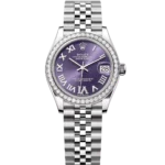 Rolex Datejust 31 Oyster Perpetual Oystersteel and white aubergine, diamond-set dial dial Jubilee band Reference 278384RBR