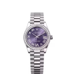 Datejust 31mm Oyster, an aubergine, diamond-set dial and a President bracelet Ref 278289RBR