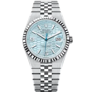 Rolex Land-Dweller 36 Oyster Perpetual platinum ice-blue honeycomb-motif dial Flat Jubilee band Reference 127236