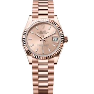 Rolex Datejust 31 Oyster Perpetual 18 ct Everose gold rosé-colour dial President band Reference 278275