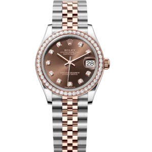 Rolex Datejust 31 Oyster Perpetual Oystersteel and Everose gold chocolate, diamond-set dial Jubilee band Reference 278381RBR