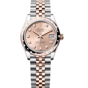 Rolex Datejust 31 Oyster Perpetual Oystersteel and Everose gold rosé colour, diamond-set dial Jubilee band Reference 278341RBR