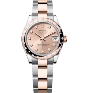Rolex Datejust 31 Oyster Perpetual Oystersteel and Everose gold rosé colour, diamond-set dial Oyster band Reference 278341RBR