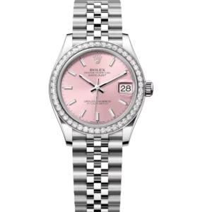 Rolex Datejust 31 Oyster Perpetual Oystersteel and white gold pink dial Jubilee band Reference 278384RBR