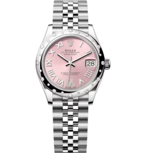 Rolex Datejust 31 Oyster Perpetual Oystersteel and white gold pink, diamond-set dial Jubilee band Reference 278344RBR