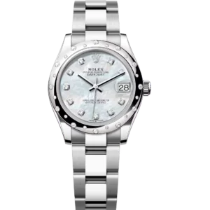 Rolex Datejust 31 Oyster Perpetual Oystersteel and white gold white mother-of-pearl, diamond-set dial Oyster band Reference 278344RBR