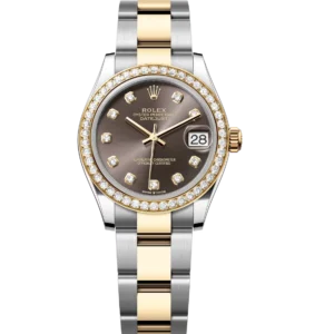 Rolex Datejust 31 Oyster Perpetual Oystersteel and yellow gold dark grey, diamond-set dial Oyster band Reference 278383RBR