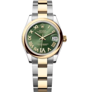 Rolex Datejust 31 Oyster Perpetual Oystersteel and yellow gold olive-green, diamond-set dial Oyster band Reference 278243