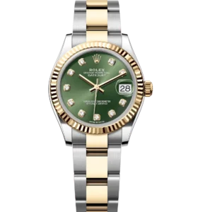 Rolex Datejust 31 Oyster Perpetual Oystersteel and yellow gold olive-green, diamond-set dial Oyster band Reference 278273