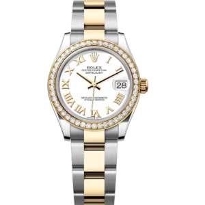 Rolex Lady-Datejust 28 Oyster Perpetual Oystersteel and yellow gold white dial Oyster band Reference 279383RBR