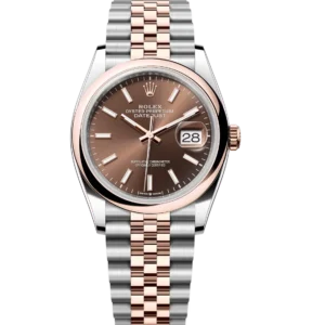Rolex Datejust 36 Oyster Perpetual Oystersteel and Everose gold chocolate dial Jubilee band Reference 126201