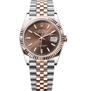 Rolex Datejust 36 Oyster Perpetual Oystersteel and Everose gold chocolate dial Jubilee band Reference 126231