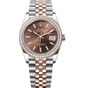 Rolex Datejust 36 Oyster Perpetual Oystersteel and Everose gold chocolate dial Jubilee band Reference 126281RBR