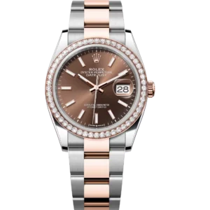 Rolex Lady-Datejust 28 Oyster Perpetual Oystersteel and Everose gold chocolate dial Oyster band Reference 279381RBR