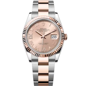Rolex Datejust 36 Oyster Perpetual Oystersteel and Everose gold rosé colour, diamond-set dial Oyster band Reference 126231