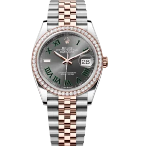 Rolex Datejust 36 Oyster Perpetual Oystersteel and Everose gold slate dial Jubilee band Reference 126281RBR