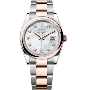 Rolex Datejust 31 Oyster Perpetual Oystersteel and Everose gold white mother-of-pearl, diamond-set dial Oyster band Reference 278241