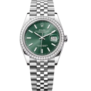 Rolex Datejust 31 Oyster Perpetual Oystersteel and white gold mint green dial Jubilee band Reference 278384RBR