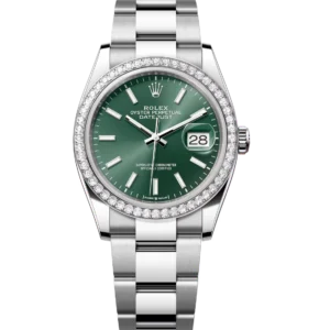 Rolex Datejust 36 Oyster Perpetual Oystersteel and white gold mint green dial Oyster band Reference 126284RBR