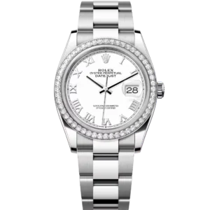 Rolex Datejust 36 Oyster Perpetual Oystersteel and white gold white dial Oyster band Reference 126284RBR