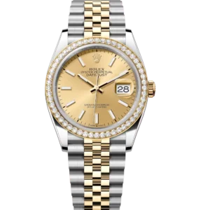 Rolex Datejust 31 Oyster Perpetual Oystersteel and yellow gold champagne-colour dial Jubilee band Reference 278383RBR